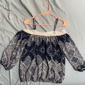 Off the Shoulder Blouse w/ Lace